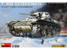 Сборная модель 1/35 Советский легкий танк Т-60 экранированный (завод 264 Сталинград) с интерьером