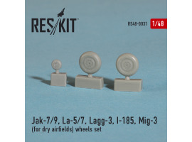 обзорное фото Jak-7/9, La-5/7, Lagg-3, I-185, Mig-3  (for dry airfields) wheels set (1/48) Resin wheels