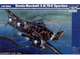 обзорное фото Збірна модель італійського бомбардувальника SM79 "Spararrowhawk" Літаки 1/48