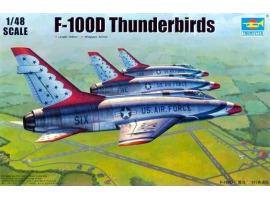 обзорное фото Збірна модель 1/48 Літак Thunderbird F-100D (Special Edition) Trumpeter 02822 Літаки 1/48