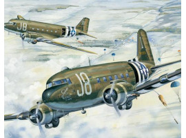 обзорное фото Сборная модель 1/48 Транспортный самолет C-47A Skytrain Трумпетер 02828 Самолеты 1/48