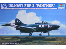 обзорное фото Збірна модель 1/48 Винищувач ВМС США F9F-3 «Чорна пантера» Trumpeter 02834 Літаки 1/48