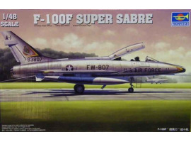 обзорное фото Збірна модель винищувача F-100F "Super Saber" Fighter Літаки 1/48
