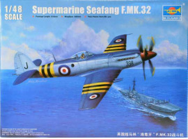 обзорное фото Збірна модель британського винищувач Super Marlin "Sea Fang" F.MK.32 Літаки 1/48
