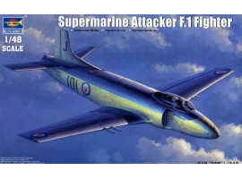 обзорное фото Сборная модель 1/48 Реактивный истребитель Supermarine Attacker F.1 Fighter Трумпетер 02866 Самолеты 1/48