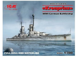 “Kronprinz” WWI German Battleship (full hull & waterline)