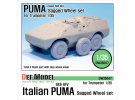 Italian AFV PUMA 6X6 Sagged Wheel set 