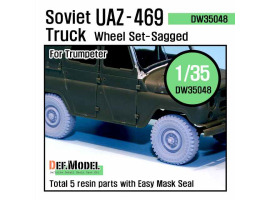 обзорное фото Soviet UAZ - 469 Truck Sagged Wheel set Смоляные колёса