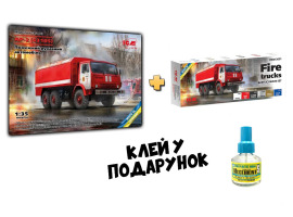 обзорное фото AR-2 (43105), Fire hose car + set of acrylic paints "Fire trucks" Complete sets