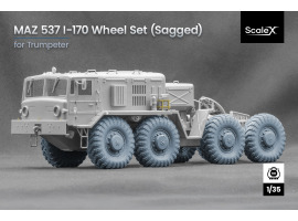 Набор колес (с деформацией) для МАЗ 537 I-170 от Trumpeter ScaleX WM 35027S