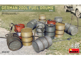 обзорное фото German 200 Liter Fuel Drums, World War II Accessories 1/35