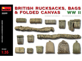 обзорное фото British Backpacks, Bags and Folded Canvas WW2 Accessories 1/35
