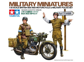 обзорное фото Scale Model 1/35 British Motorcycle BSA M20 with Military Police Tamiya 35316 Figures 1/35