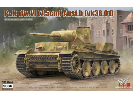 обзорное фото Збірна модель 1/35 Німецький важкий танк PZ.KPFW.VI AUSF.B (VK36.01) з робочими траками RFM RM-5036 Військова техніка