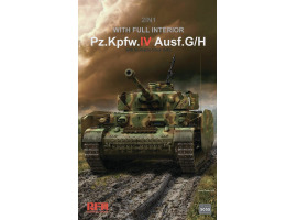 обзорное фото Збірна модель 1/35 Німецький середній танк Pz.Kpfw.IV Ausf.G/H з повним інтер’єром і робочими траками RFM RM-5055 Військова техніка