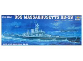 обзорное фото Scale plastic model 1/350 US battleship USS MASSACHUSETTS BB-59 Trumpeter 05306 Fleet 1/350