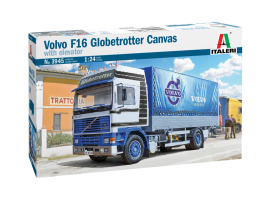 обзорное фото Збірна модель 1/24 тентована вантажівка VOLVO F16 Globetrotter з гідробортом Italeri 3945 Вантажівки / причепи