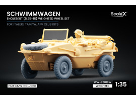 Набор колес (с деформацией) для Schwimmwagen Englebert (5.25-16) от Italeri, Tamiya, AFV club ScaleX