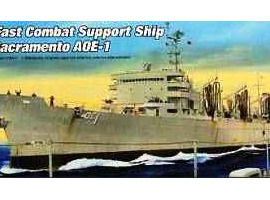 обзорное фото Сборная модель 1/700 корабль снабжения США Сакраменто (AOE-1) Трумпетер 05785 Флот 1/700