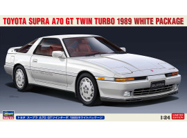 Збірна модель 1/24 Автомобіль Toyota Supra A70 GT Twin Turbo 1989 White Package Hasegawa 20504