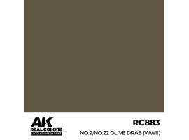 Alcohol-based acrylic paint No.9/No.22 Olive Drab (WWII) AK-interactive RC883