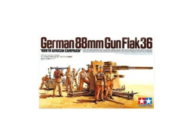 обзорное фото Збірна модель 1/35 Німецька 88-мм гармата Flak 36 «Північноафриканська компанія» Tamiya 35283 Артилерія 1/35