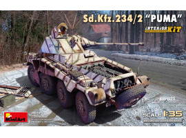 Сборная модель 1/35 Бронеавтомобиль Sd.Kfz.234/2 Пума с интерьером МиниАрт 35414