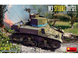 обзорное фото Збірна модель 1/35 Танк M3 Stuart Diesel (раннє виробництво) MiniArt 35417 Бронетехніка 1/35