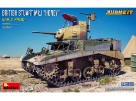 обзорное фото Збірна модель 1/35 Британський танк М3 Stuart 'Honey' з інтер'єром (Ранне виробництво) MiniArt 35421 Бронетехніка 1/35
