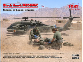 Сборная модель 1/48 Вертолет MH-60А Black Hawk MEDEVAC с экипажем и боевыми медиками ICM 48365