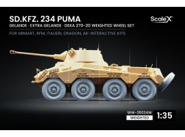 обзорное фото Набір коліс (з деформацією) для Sd.Kfz. 234 Puma V2+V2+V1+V3 від Dragon, Miniart, RFM, Italeri, AK Interactive ScaleX WW-35024W Колеса