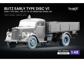 обзорное фото Набір коліс (з деформацією) для Blitz Early v1 від Italeri, Tamiya ScaleX WW-48001W Колеса