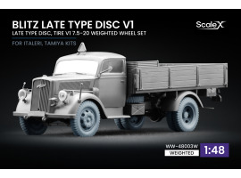 обзорное фото Набір коліс (з деформацією) для Blitz Late v1 від Italeri, Tamiya ScaleX WW-48003W Колеса