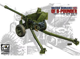 обзорное фото Scale model 1/35 British 6-pounder anti-tank gun QF Mk.IV (later version) AFV Club 35217 Artillery 1/35