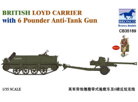 Scale model 1/35 British Loyd Carrier with 6 pounder anti-tank gun Bronco 35189