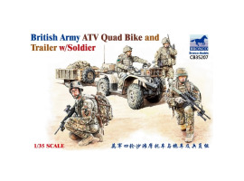 обзорное фото Збірна модель 1/35 Британський армійський квадроцикл з причепом та солдатами Bronco 35207 Автомобілі 1/35