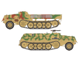 обзорное фото Збірна модель німецького напівгусеничного тягача sWS (2 варіанти складання - підвізник боєприпасів/броньована вантажівка) Бронетехніка 1/35