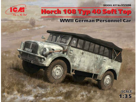 обзорное фото Германский армейский автомобиль Horch 108 Typ 40 с поднятым тентом Автомобили 1/35