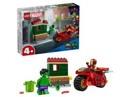 Constructor LEGO Super Heroes Marvel Iron Man on a motorcycle and Hulk 76287