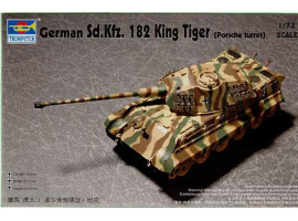 обзорное фото Сборная модель 1/72 немецкий танк Sd.Kfz.182 Королевский Тигр (башня Porsche) Трумпетер 07202 Бронетехника 1/72