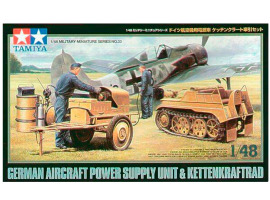 обзорное фото Збірна модель 1/48 Німецький блок живлення для літаків та тягова платформа Tamiya 32533 Автомобілі 1/48
