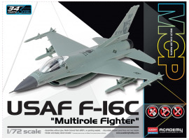 Scale model 1/72 Airplane F-16C (assembly without glue) Academy 12541