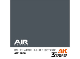 обзорное фото Акрилова фарба RAF Extra Dark Sea Grey BS381C/640 / Глибинний сірий AIR АК-interactive AK11850 AIR Series