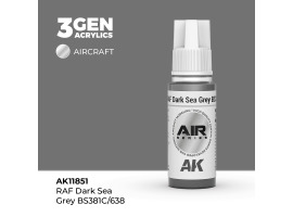 обзорное фото Акрилова фарба RAF Dark Sea Grey BS381C/638 / Темно-сірий AIR АК-interactive AK11851 AIR Series
