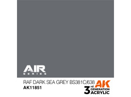 обзорное фото Акриловая краска RAF Dark Sea Grey BS381C/638 / Темно-серый AIR АК-интерактив AK11851 AIR Series