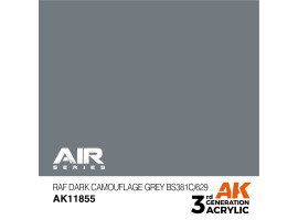 обзорное фото Акрилова фарба RAF Dark Camouflage Grey BS381C/629 / Темно-сірий камуфляж AIR АК-interactive AK1185 AIR Series
