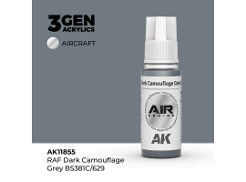 обзорное фото Акрилова фарба RAF Dark Camouflage Grey BS381C/629 / Темно-сірий камуфляж AIR АК-interactive AK1185 AIR Series