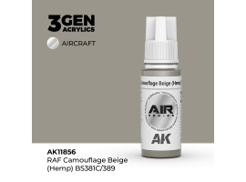 обзорное фото Акрилова фарба RAF Camouflage Beige (Hemp) BS381C/389 / Камуфляж бежевий AIR АК-interactive AK11856 AIR Series