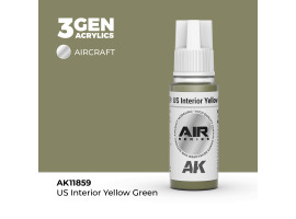 обзорное фото Акрилова фарба US Interior Yellow Green / Інтер'єр США Жовтий Зелений AIR АК-interactive AK11859 AIR Series
