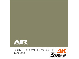 обзорное фото Акрилова фарба US Interior Yellow Green / Інтер'єр США Жовтий Зелений AIR АК-interactive AK11859 AIR Series